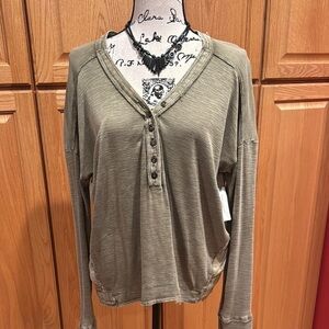 Pilcro by Anthropologie Green Long Sleeve Button placket shirt